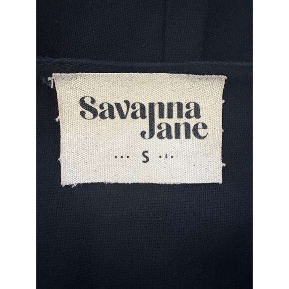 Savannah Jane Black Floral Embroidered Boho Top Small - Picture 3 of 3